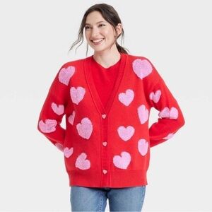 Red and Pink Heart ❤️ Sweater Valentines Day